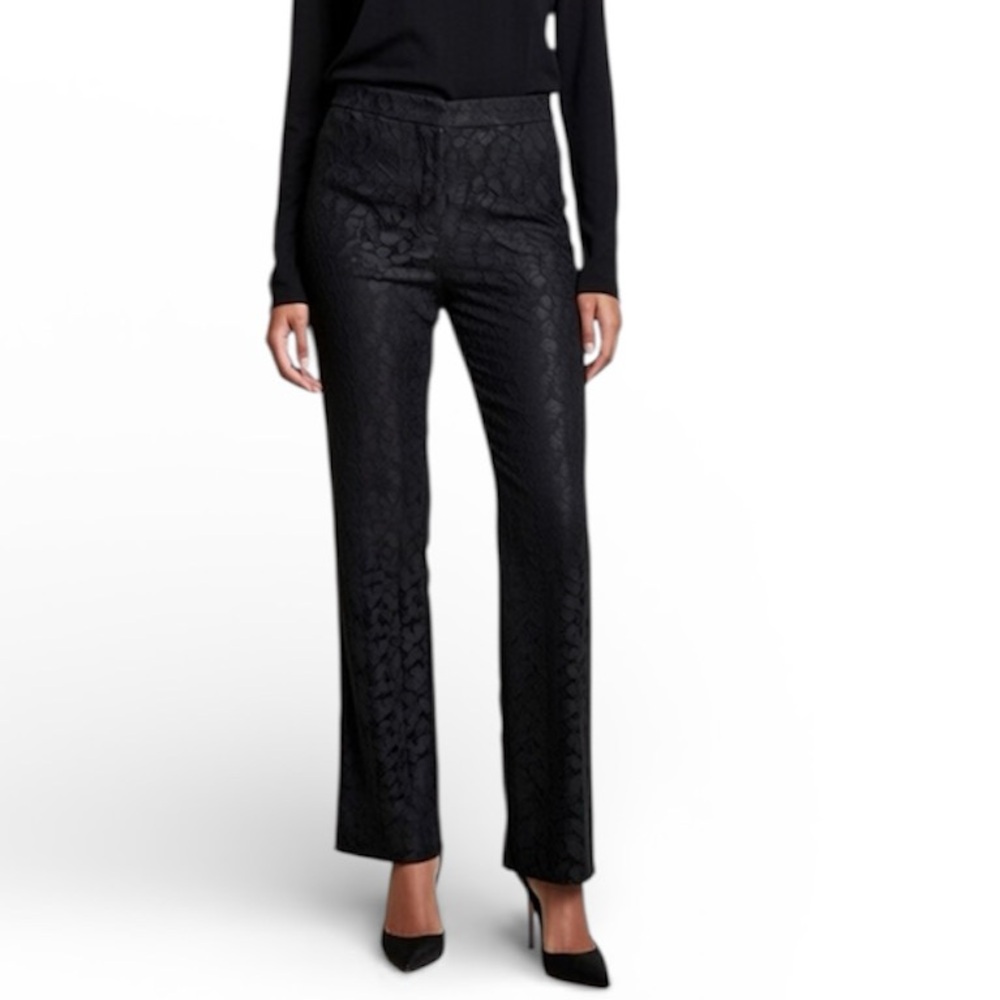 CITY DKNY Romantic Rendezvous Black Lace Straight Leg Pants